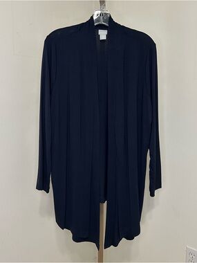Chico's Navy Open-Front Cardigan